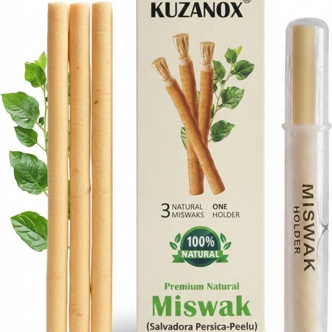 Miswak Sticks for Teeth Pack of 3 with Holder