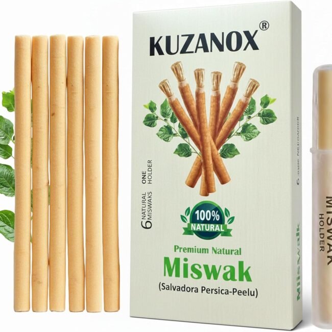 Miswak Sticks for Teeth Pack of 6 with Holder