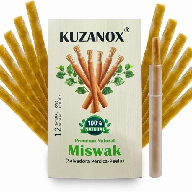 Miswak Sticks for Teeth Pack of 12 with Holder